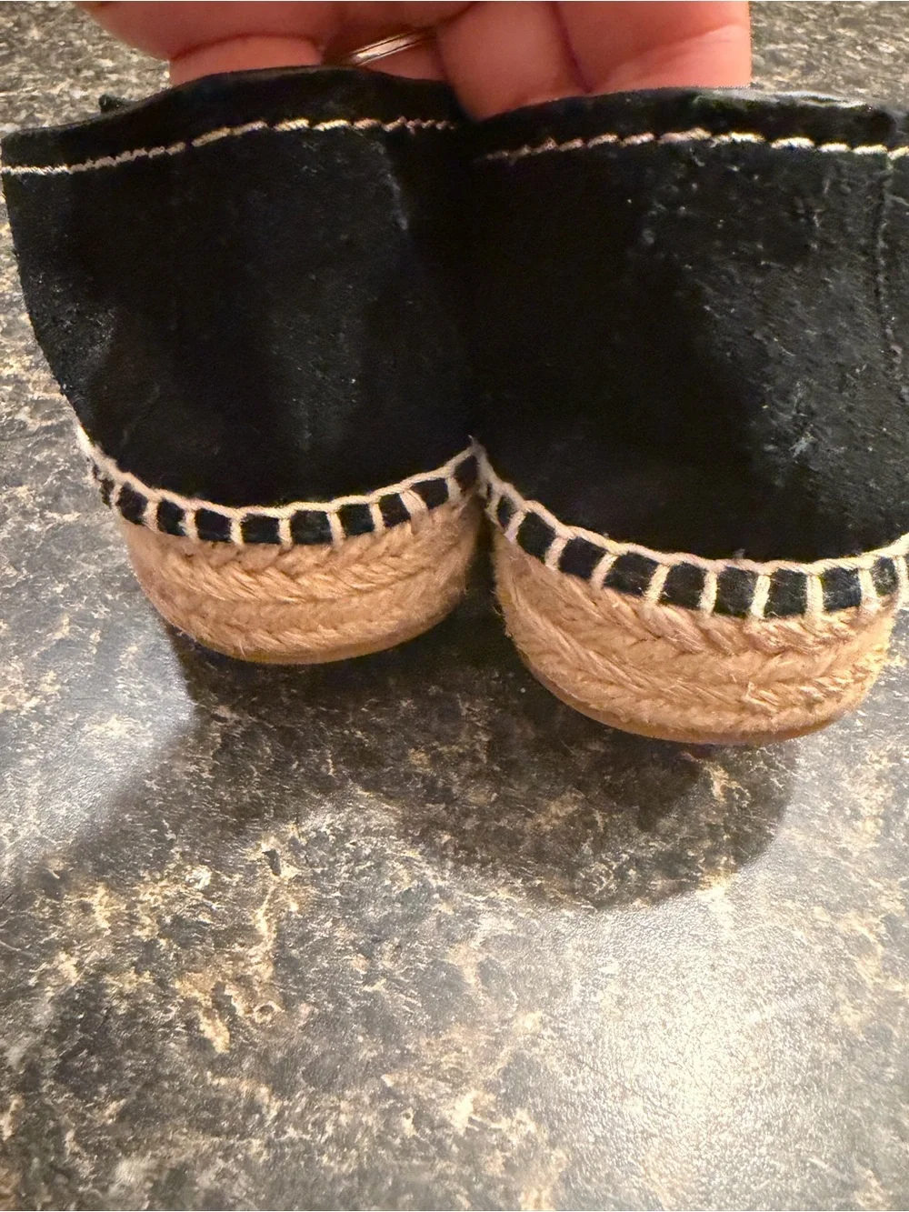 Coach Black Suede Espadrille Slip-On Loafers